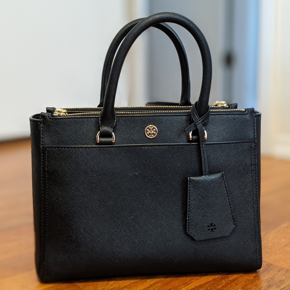 Tory Burch small Robinson double zip leather